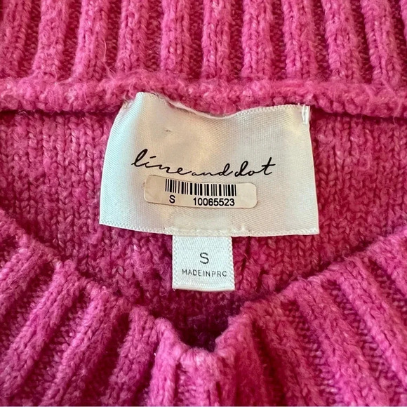 Line and Dot Cable Knit Pink Sweater EUC Like New Size Small - Picture 9 of 9
